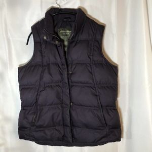 Eddie Bauer Puffer Vest Goose Down Purple Women Medium